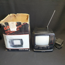 Телевизор переносной Elektra 1404 ч/б изображения с функцией радио, в коробке. Япония